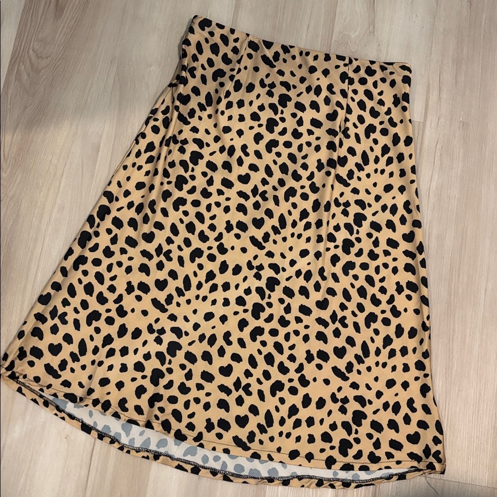 Animal print satin midi pencil skirt  Sz XL